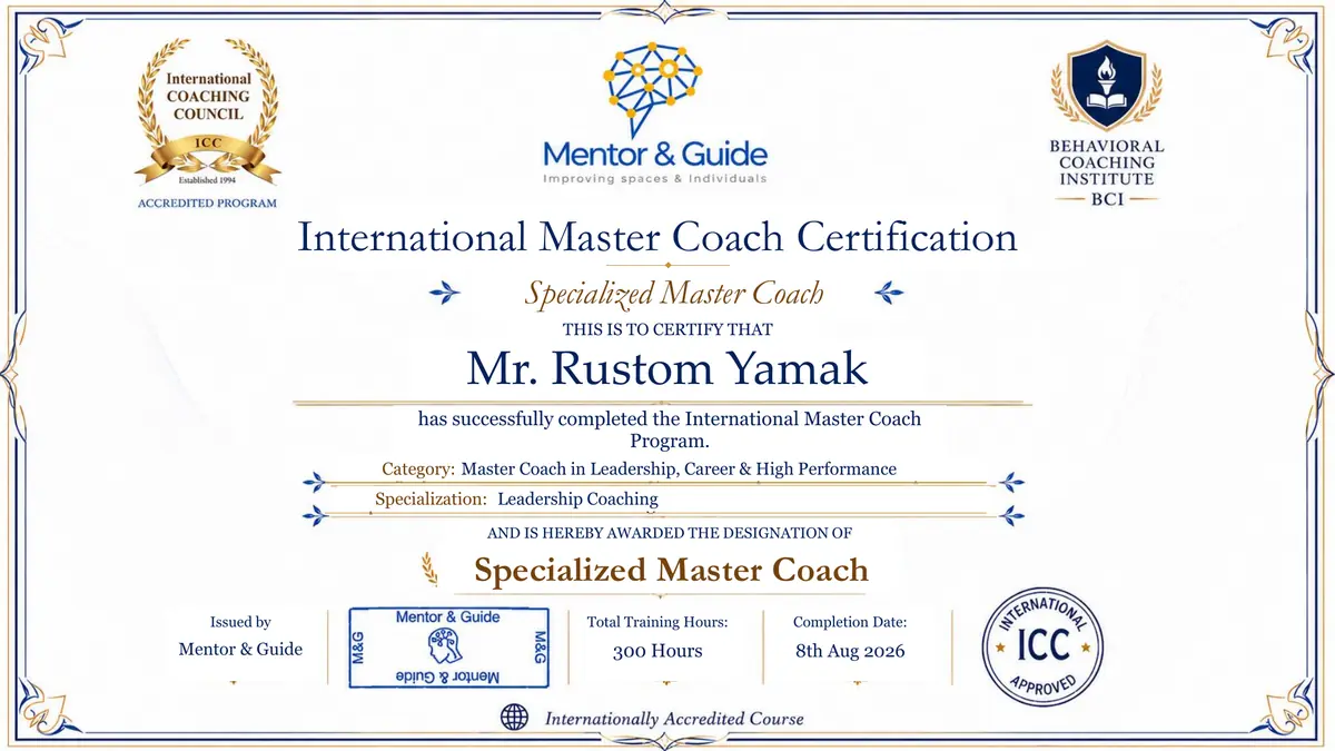Historical Mentor & Guide certificate example from a completed pathway