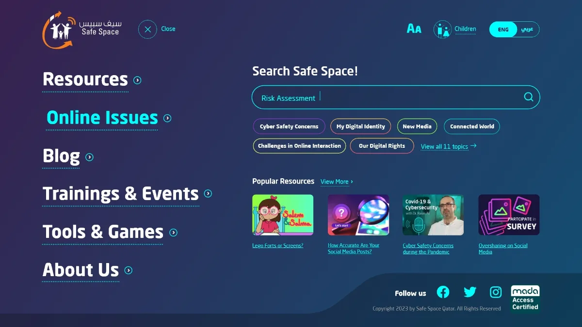 SafeSpace Qatar digital-safety platform